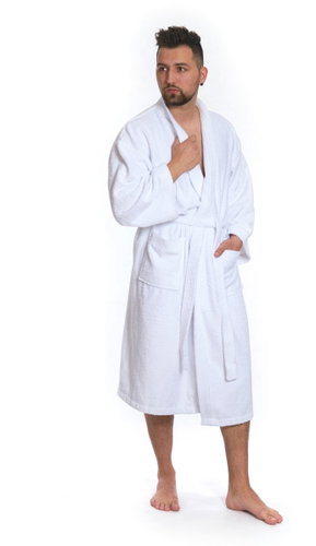 Interkontakt Men's bathrobe model KIMONO 01 White Bathrobe size XL - Bathrobe - Main image