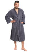 Interkontakt Pánský župan model KIMONO 02 Dark Grey Velikost županu XXL - Župan