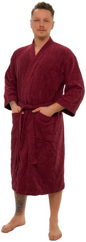 Interkontakt Men's bathrobe model KIMONO 04 Bordeaux Bathrobe size M - Bathrobe - Main image