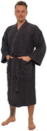Interkontakt Men's bathrobe model KIMONO 05 Black Chocolate Bathrobe size M - Bathrobe