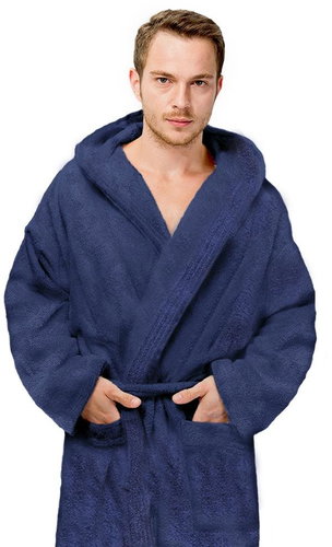 Interkontakt Men's Bathrobe 23 Dark Navy - Bathrobe - Main image