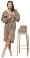 Interkontakt Set of 18 Castagna bathrobe + bath towel + towels Bathrobe size XL - Bathrobe
