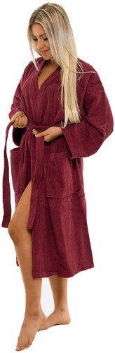 Interkontakt Ladies bathrobe model KIMONO 04 Bordeaux Bathrobe size XXL - Bathrobe - Main image
