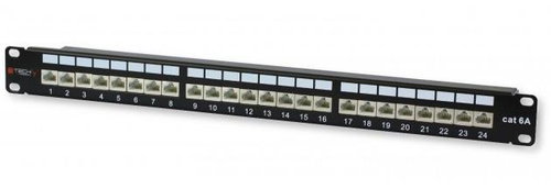 TECHLY Patch Panel 24 Stp C6A black - Patch Panel - Main image