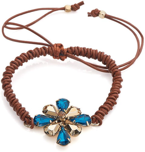 Intrigue Leather bracelet with crystals 59804 - Bracelet - Main image
