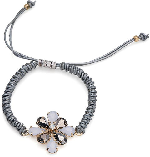 Intrigue Leather bracelet with crystals 59802 - Bracelet - Main image