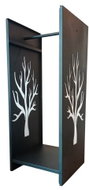 IQ garden Designový s dekorem stromu, 100 cm, černý - Firewood Rack