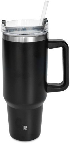 Iris Barcelona Tumbler with straw 1200ml, black - Thermal Mug - Main image