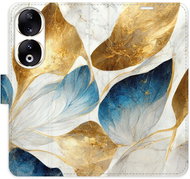 iSaprio Flip pouzdro GoldBlue Leaves pro Honor 90 5G - Phone Case