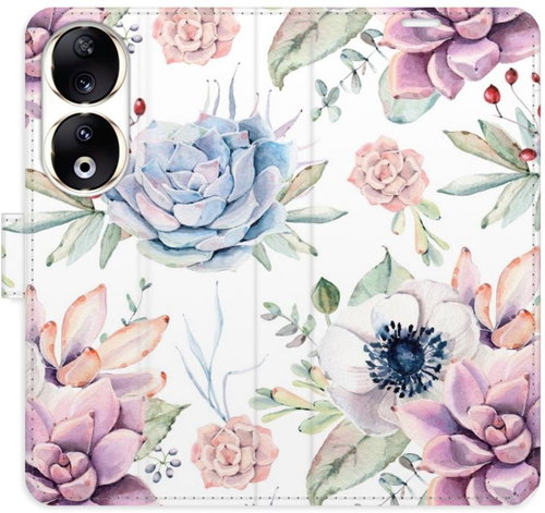 iSaprio Flip pouzdro Succulents Pattern pro Honor 90 5G - Phone Case - Main image