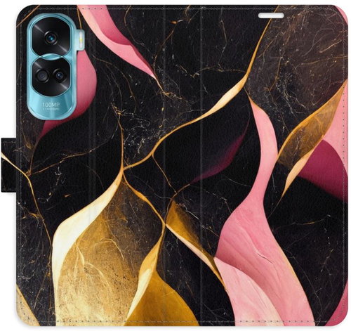 iSaprio Flip case Gold Pink Marble 02 for Honor 90 Lite 5G - Phone Case - Main image