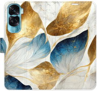 iSaprio Flip pouzdro GoldBlue Leaves pro Honor 90 Lite 5G - Phone Case
