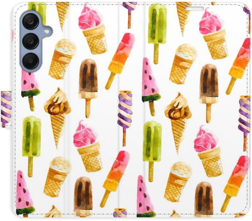 iSaprio Flip pouzdro Ice Cream Pattern pro Samsung Galaxy A25 5G - Phone Case - Main image