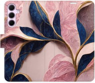 iSaprio Flip case Pink Leaves for Samsung Galaxy A35 5G - Phone Case
