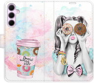 iSaprio Flip pouzdro Donut Worry Girl pro Samsung Galaxy A55 5G - Phone Case
