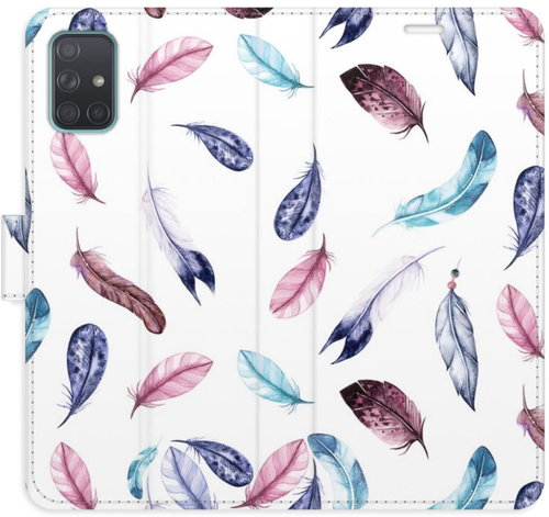 iSaprio Flip case Colorful Feathers for Samsung Galaxy A71 - Phone Case - Main image