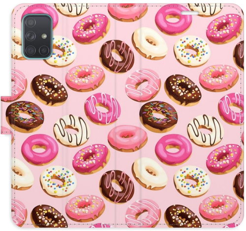 iSaprio Flip pouzdro Donuts Pattern 03 pro Samsung Galaxy A71 - Phone Case - Main image
