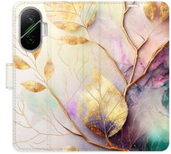 iSaprio Flip case Gold Leaves 02 for Poco F7 - Phone Case