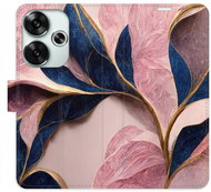 iSaprio Flip case Pink Leaves for Poco F6 - Phone Cover