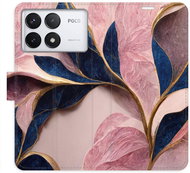 iSaprio Flip case Pink Leaves for Poco F6 Pro - Phone Cover