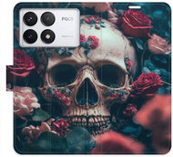 iSaprio Flip case Skull in Roses 02 for Poco F6 Pro - Phone Cover