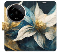 iSaprio Flip Case Gold Flowers for Xiaomi 14 Ultra - Phone Cover