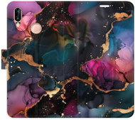 iSaprio Flip case Dark Marble for Huawei P20 Lite - Phone Case