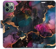 iSaprio Flip Case Dark Marble for iPhone 11 Pro - Phone Case