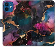 iSaprio Flip Case Dark Marble for iPhone 12 mini - Phone Case