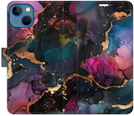 iSaprio Flip Case Dark Marble for iPhone 13 - Phone Case