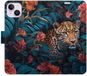 Pouzdro na mobil iSaprio Flip pouzdro Flower Jaguar 02 pro iPhone 14 Plus - Pouzdro na mobil