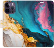 iSaprio Flip Case Colourful Marble for iPhone 14 Pro Max - Phone Case