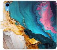 iSaprio Flip Case Colourful Marble for iPhone XR - Phone Case