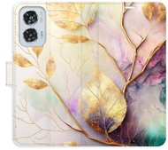 iSaprio flip pouzdro Gold Leaves 02 pro Motorola Edge 50 Fusion - Phone Case