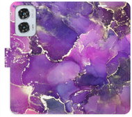 iSaprio flip pouzdro Purple Marble pro Motorola Edge 50 Fusion - Phone Case