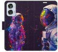 iSaprio flip pouzdro Neon Astronaut 02 pro Motorola Edge 50 Fusion - Phone Case