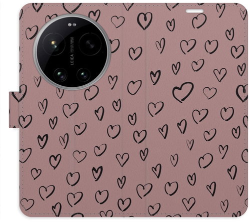 iSaprio Flip Case Heart Dark 02 for Xiaomi 17 Ultra - Phone Case - Main image