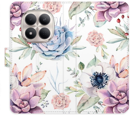 iSaprio flip pouzdro Succulents Pattern pro Xiaomi Redmi Note 15 Pro 5 G - Phone Case - Main image