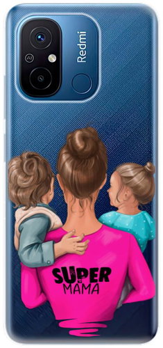 iSaprio Super Mama pro Boy and Girl pro Xiaomi Redmi 12C - Phone Cover - Main image