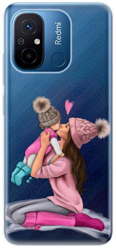 iSaprio Kissing Mom pro Brunette and Girl pro Xiaomi Redmi 12C - Phone Cover - Main image