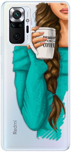 iSaprio My Coffe and Brunette Girl for Xiaomi Redmi Note 10 Pro - Phone Cover - Main image