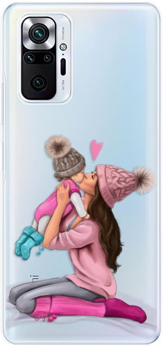 iSaprio Kissing Mom pro Brunette and Girl pro Xiaomi Redmi Note 10 Pro - Phone Cover - Main image