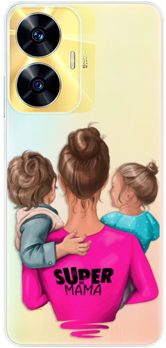 iSaprio Super Mama pro Boy and Girl pro Realme C55 - Phone Cover - Main image