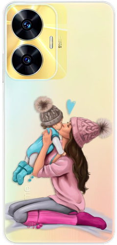 iSaprio Kissing Mom pro Brunette and Boy pro Realme C55 - Phone Cover - Main image