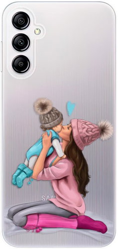 iSaprio Kissing Mom pro Brunette and Boy pro Samsung Galaxy A14 / A14 5G - Phone Cover - Main image