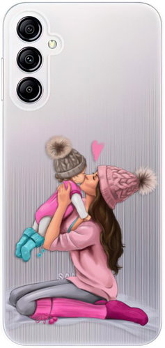iSaprio Kissing Mom pro Brunette and Girl pro Samsung Galaxy A14 / A14 5G - Phone Cover - Main image