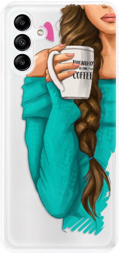 iSaprio My Coffe and Brunette Girl pro Samsung Galaxy A04s - Phone Cover - Main image