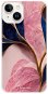 iSaprio Pink Blue Leaves pro iPhone 15 - Phone Cover