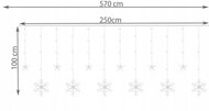 ISO 11327 hvězdy, vločky 138 LED studená bílá - Světelný řetěz
