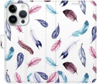 iSaprio flip pouzdro Colorful Feathers pro iPhone 15 Pro - Phone Cover